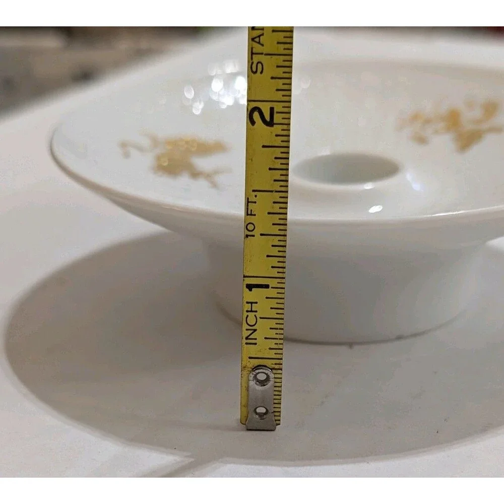 Vintage Rosenthal Classic Rose Candlestick Holder White Gilt Bird Germany 5